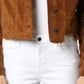 Hidden Women's Jeans Cropped Corduroy Trucker Jacke Gold Brown Size  M