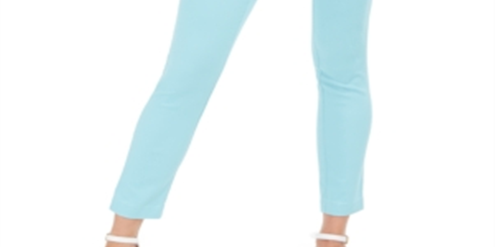 Charter Club Women's Chelsea Twill Tummy-Control Cropped Pants  Blue Size 14