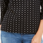Karen Scott Women's Snowflake Dot Printed Mock-Neck Top  Black Size XL