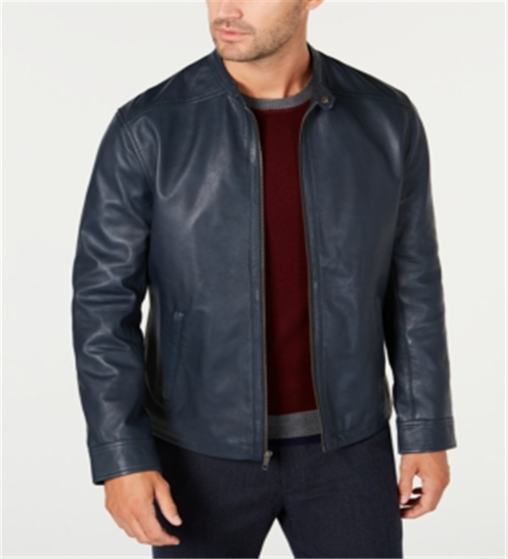 TASSO ELBA Mens Zip up Coat Blue Size Large