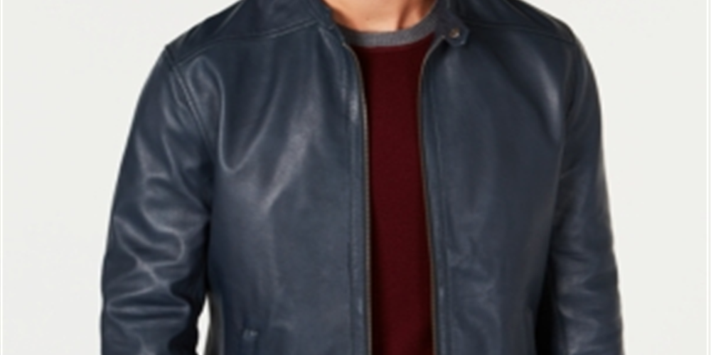 TASSO ELBA Mens Zip up Coat Blue Size Large