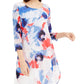 Alfani Women's Blouse  Super Watercolor Tunic  Blue Size Petite S