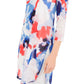 Alfani Women's Blouse  Super Watercolor Tunic  Blue Size Petite S