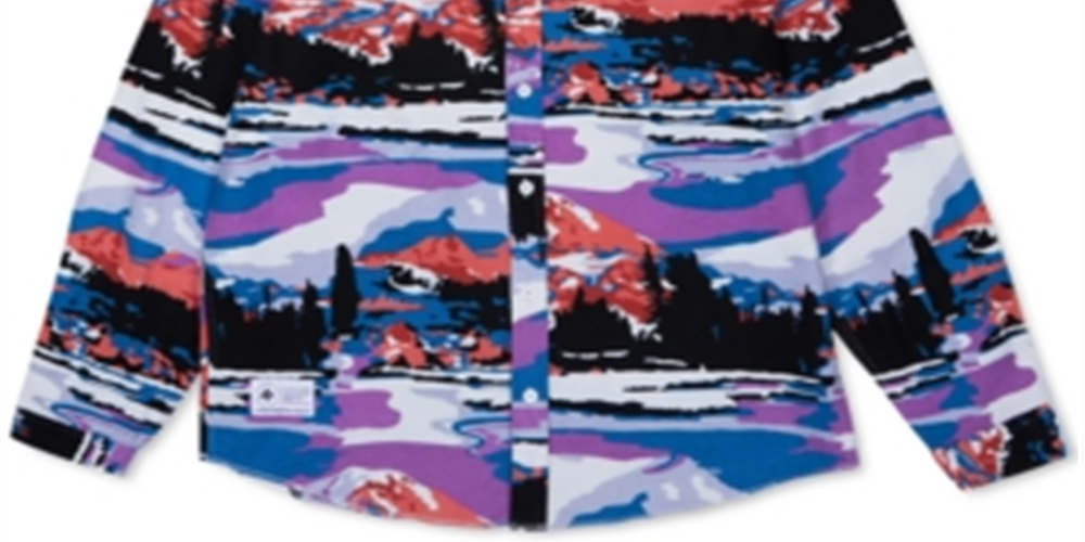 Lrg Men's Alpine Divine Flannel Coral Multi Blue Size XL