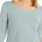 Style & Co Women's  3/4-Sleeve Scoop-Neck Top  Blue Size 2XL