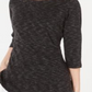 Karen Scott Women's Boat-Neck Space-Dyed Top  - Deep Black Size Medium
