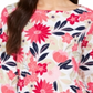 Charter Club Women's Floral Print Top  Red Size Small