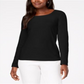 Karen Scott Women's  Scoop-Neck Top  Deep Black Size 2XL