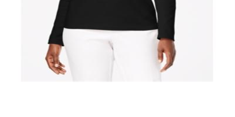 Karen Scott Women's  Scoop-Neck Top  Deep Black Size 2XL