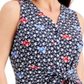 Charter Club Women's Printed Tie-Front Sleeveless Top  Blue Size XS
