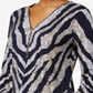 JM Collection Women's Zip Print Top  Blue Size Large