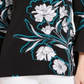 JM Collection Women's Printed Bell-Sleeve Keyhole Top  Blue Size XS