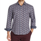 टालिया पुरुषों की फ्लोरल प्रिंट स्ट्रेच स्पोर्ट बटन शर्ट काली साइज एक्स-लार्ज