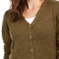 Karen Scott Women's Scalloped Hem Button Cardigan Green Size Large
