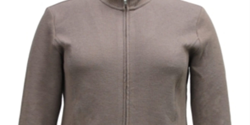 Karen Scott Women's Mock Neck Jacket Brown Size X-Small