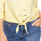 Style & Co Women's Printed Tie Front Top Yellow Size Medium
