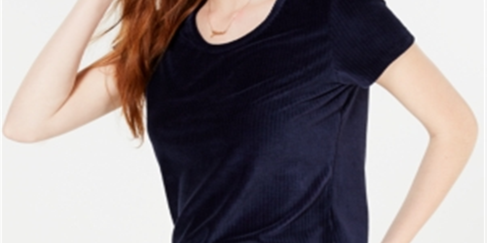 Crave Fame Junior's Corduroy Top Blue Size Medium