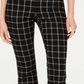 INC Women's Petite Windowpane-Check Bootcut Pants  Black Size 4 P