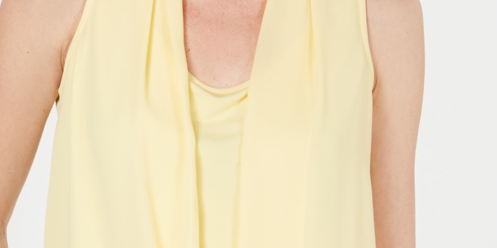 Charter Club Women's Surplice Top Citron Aura Size Medium