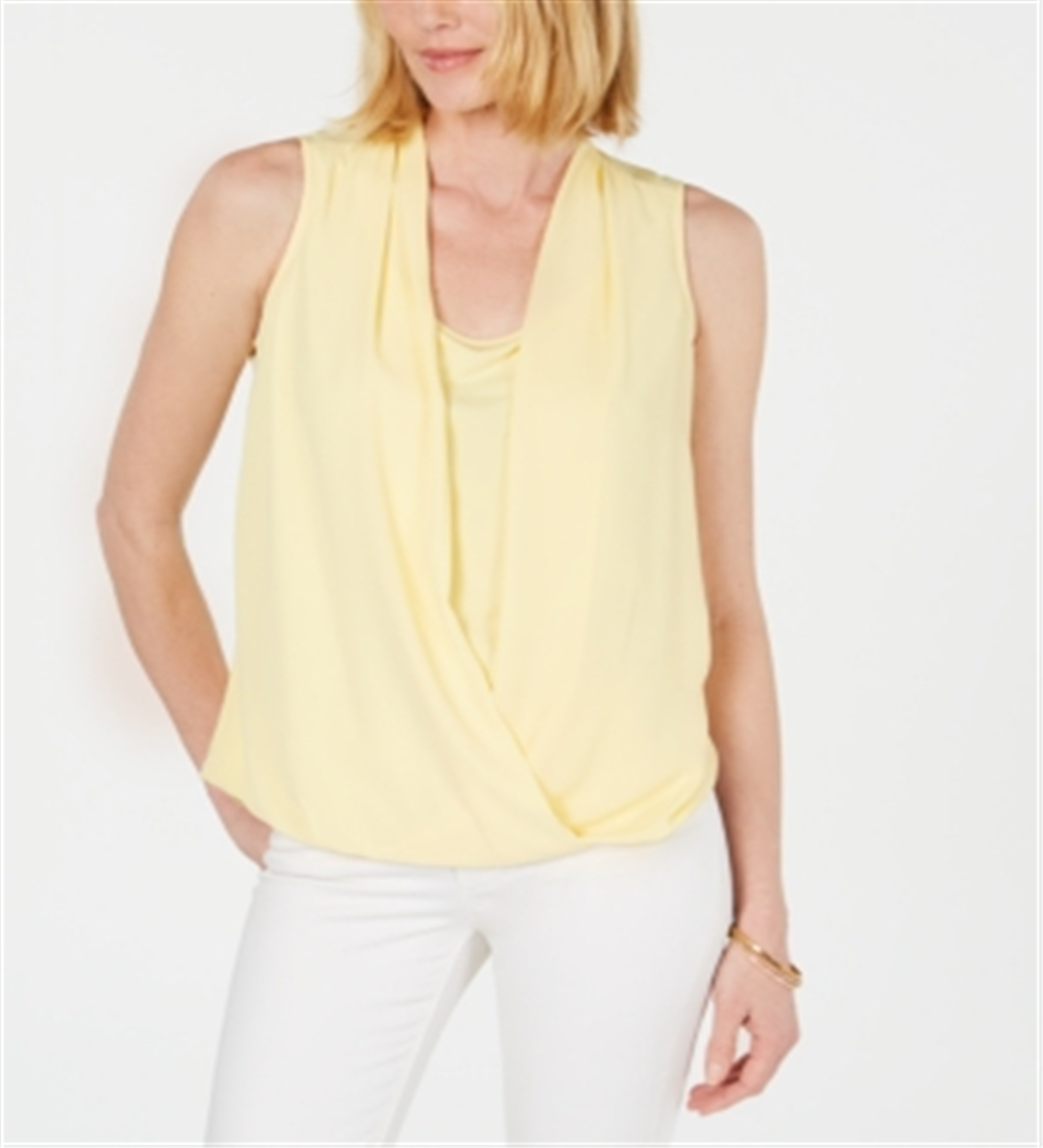 Charter Club Women's Surplice Top Citron Aura Size Medium