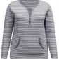 Karen Scott Women's Striped Henley Top  Gray Size XL