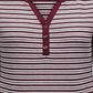 Karen Scott Women's Striped Henley Top  Red Size Size XL
