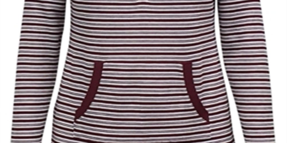 Karen Scott Women's Striped Henley Top  Red Size Size XL