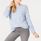 Karen Scott Women's  Long Sleeve Spacedye Microfleece Top Blue Size XL