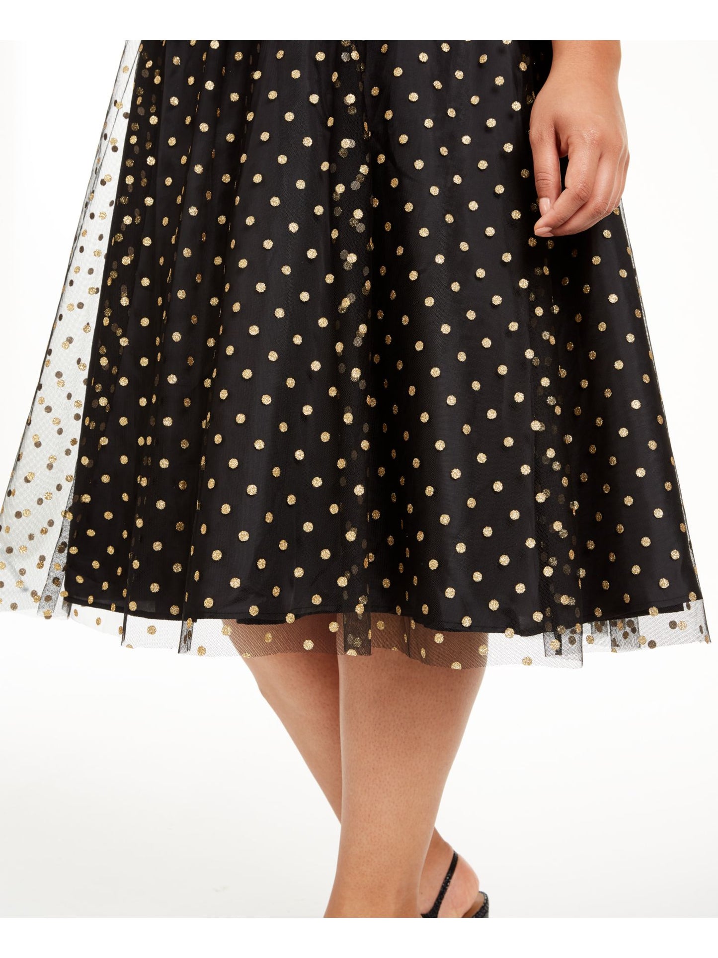 Calvin Klein Women's  Plus Size Clip-Dot Dress Black Size 18W
