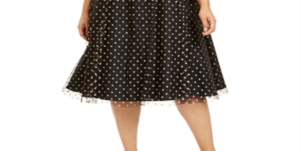 Calvin Klein Women's  Plus Size Clip-Dot Dress Black Size 18W