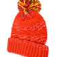 INC International Concepts Women's Chenille Striped Multi Pom Beanie Hat Red Size Regular