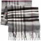 V. Fraas Men's Plaid Fringe Rectangle Scarf Gray One Size