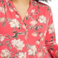 Charter Club Women's loral Print Pleated Neck Top Pink Size 3X