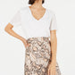 Leyden Women's  Sheer Short Sleeve Scoop Neck Top White Size S