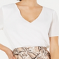 Leyden Women's  Sheer Short Sleeve Scoop Neck Top White Size S