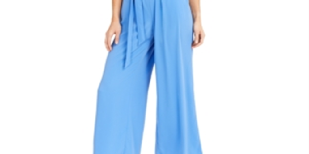 Charter Club Women's Flutter-Sleeve Cropped Jumpsui Baywater Blue 10