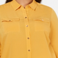 Charter Club Women's Plus Size Button-Front Shirt  Yellow Size 0X