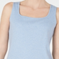 Karen Scott Women's Square-Neck Cotton Light Blue Heather Size L
