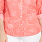 Charter Club Women's Artful Paisleys Printed Linen-Blend Shirt  Red Size Small