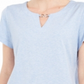 Karen Scott Women's Keyhole T-Shirt  Blue Size Small
