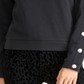 Rachel Rachel Roy Women's Marina Heathered Snap Sleeve Sweatshirt Black Size XL