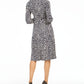 Jessica Howard Women's Petites MIDI Dress Printed Knee Black/Ivory Size 4 P
