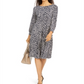 Jessica Howard Women's Petites MIDI Dress Printed Knee Black/Ivory Size 4 P