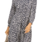 Jessica Howard Women's Petites MIDI Dress Printed Knee Black/Ivory Size 4 P