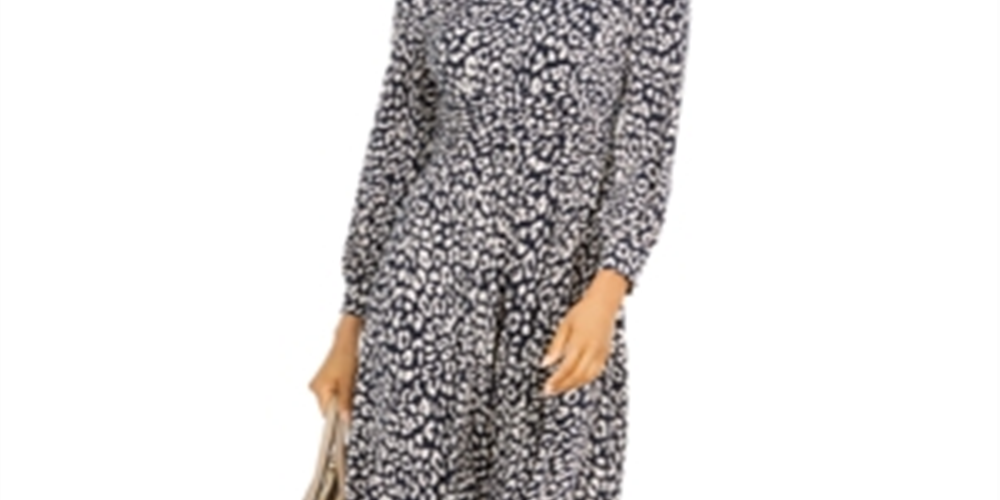 Jessica Howard Women's Petites MIDI Dress Printed Knee Black/Ivory Size 4 P