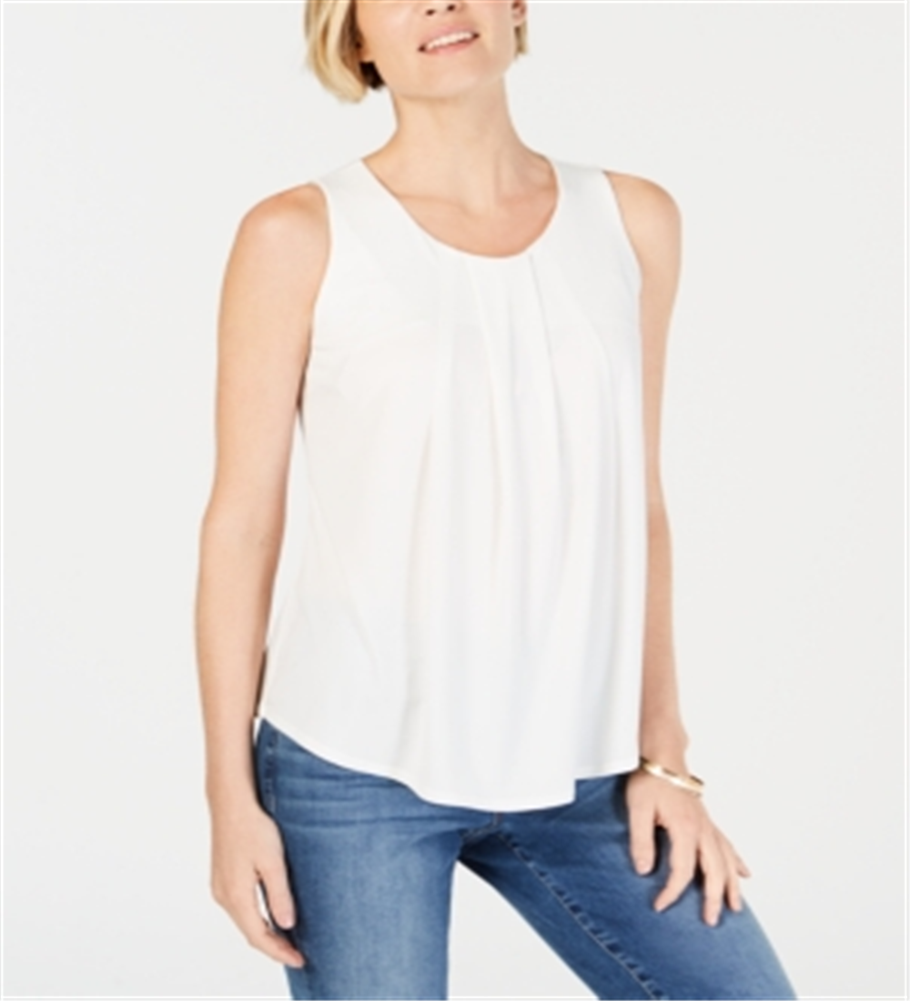 Charter Club Women's Draped Swing Tank White Size Medium