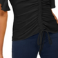 INC Women's Petite Ruched-Front Top  Black Size Petite S