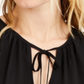 INC Women's Smocked Flutter Sleeve Blouse Black Size Medium
