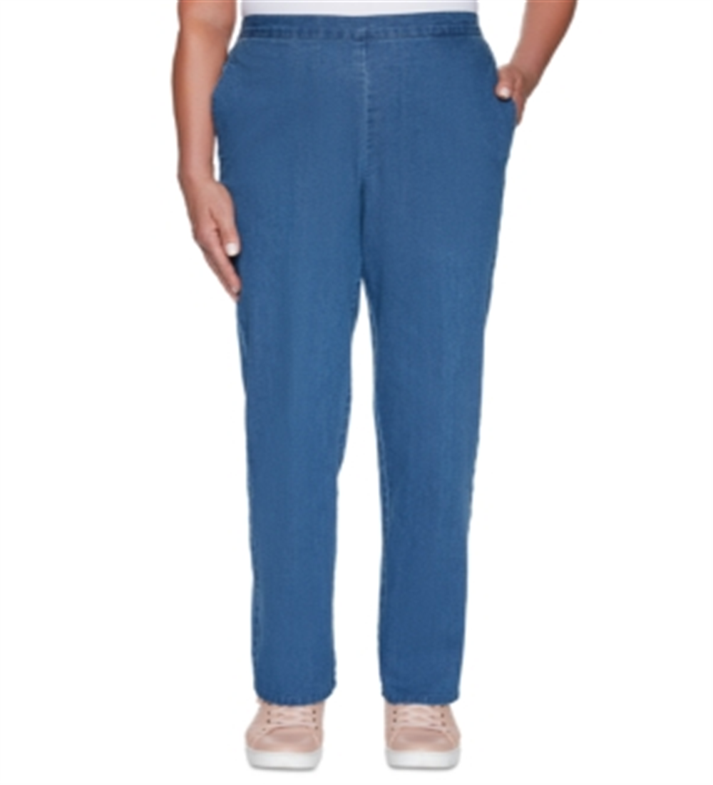 Alfred Dunner Women's Pearls of Wisdom Pull on Jeans Blue Size 24X4.5