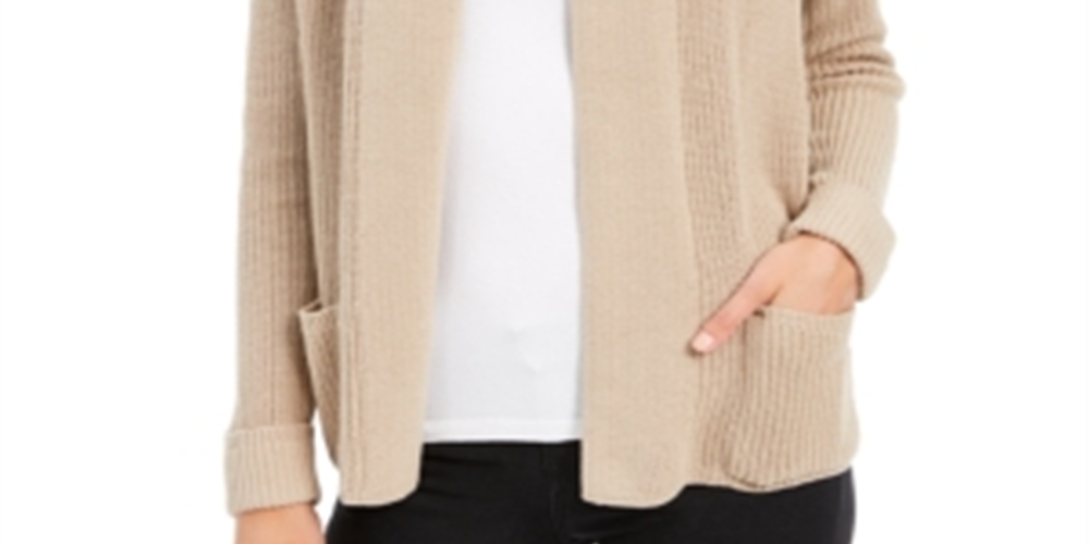 Charter Club Women's Open-Front Cardigan  Vintage Rose Brown Size 2XL